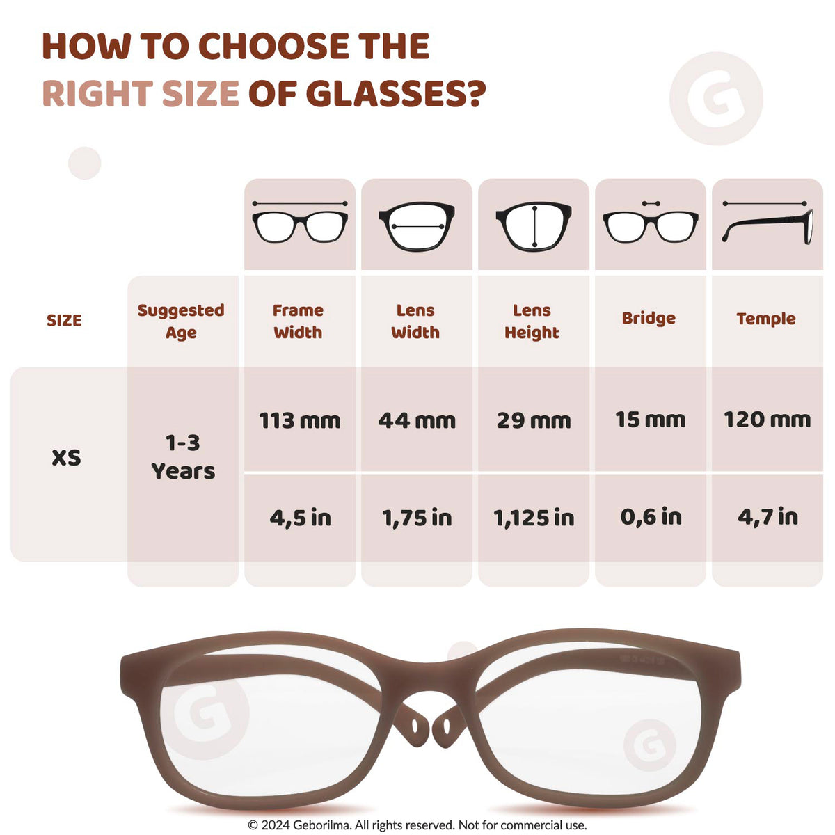 Kids Glasses Optical Frames 44-15-120 1203 Brown