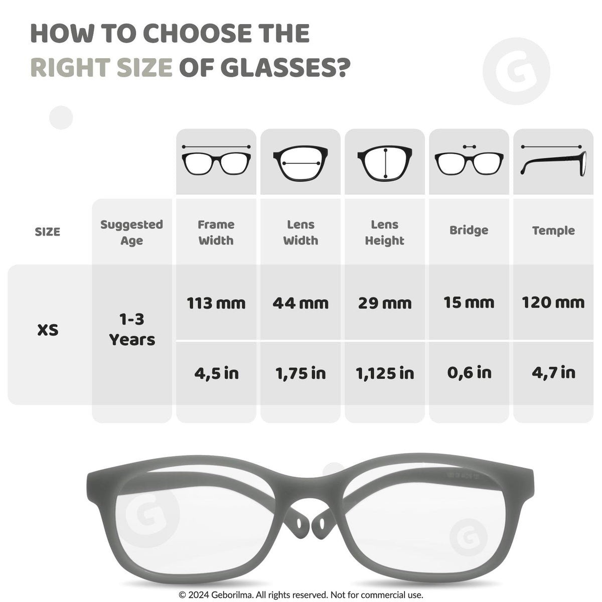 Kids Glasses Optical Frames 44-15-120 1203 Gray