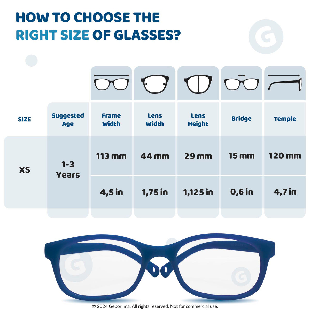 Kids Glasses Optical Frames 44-15-120 1203 Navy