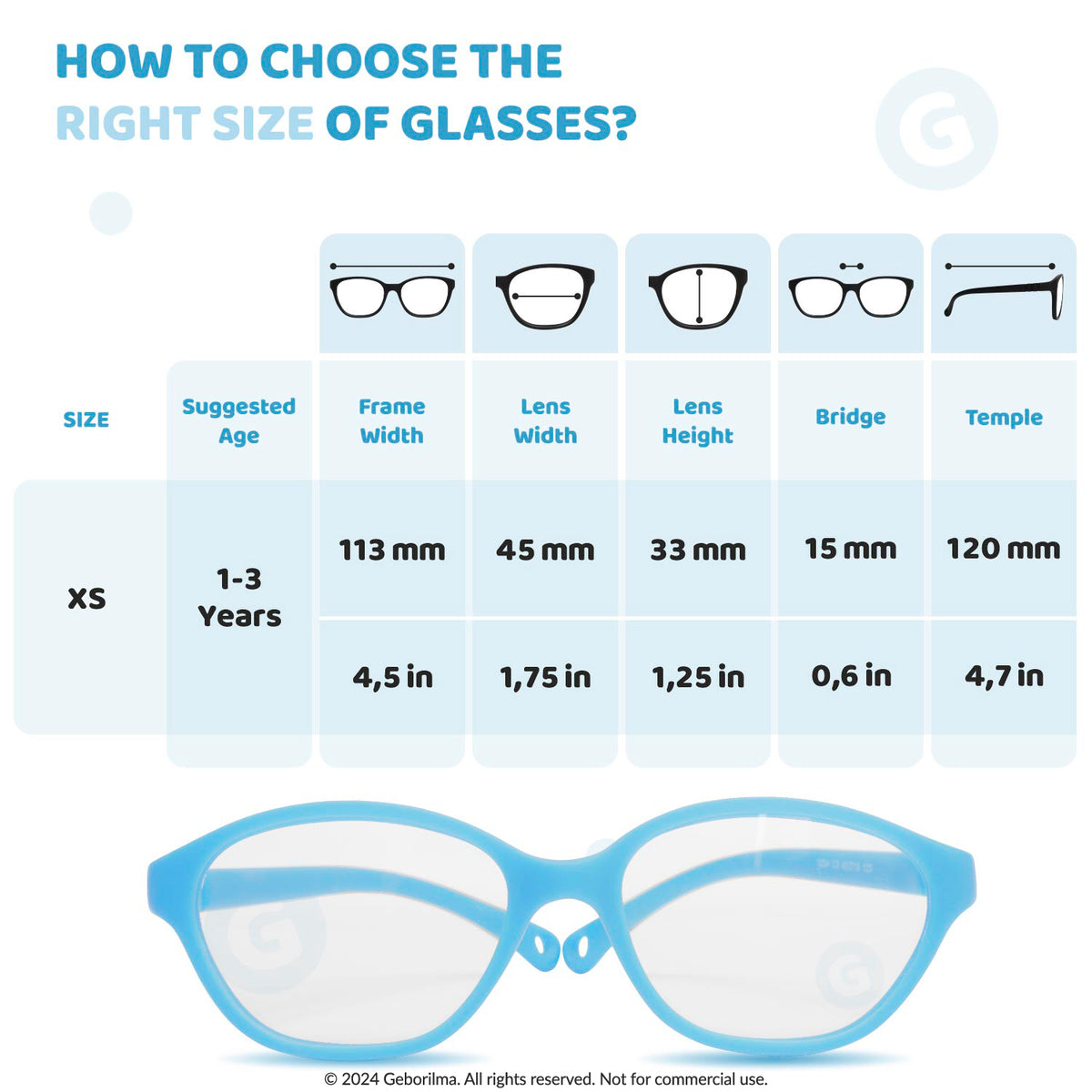 Kids Glasses Optical Frames 45-15-120 1204 Sky Blue