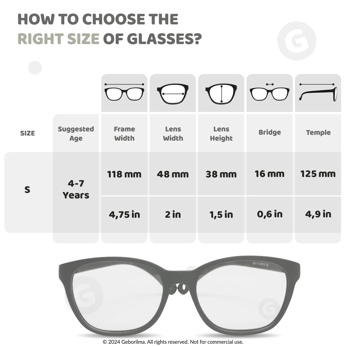 Kids Glasses Optical Frames 48-16-125 1301 Grey