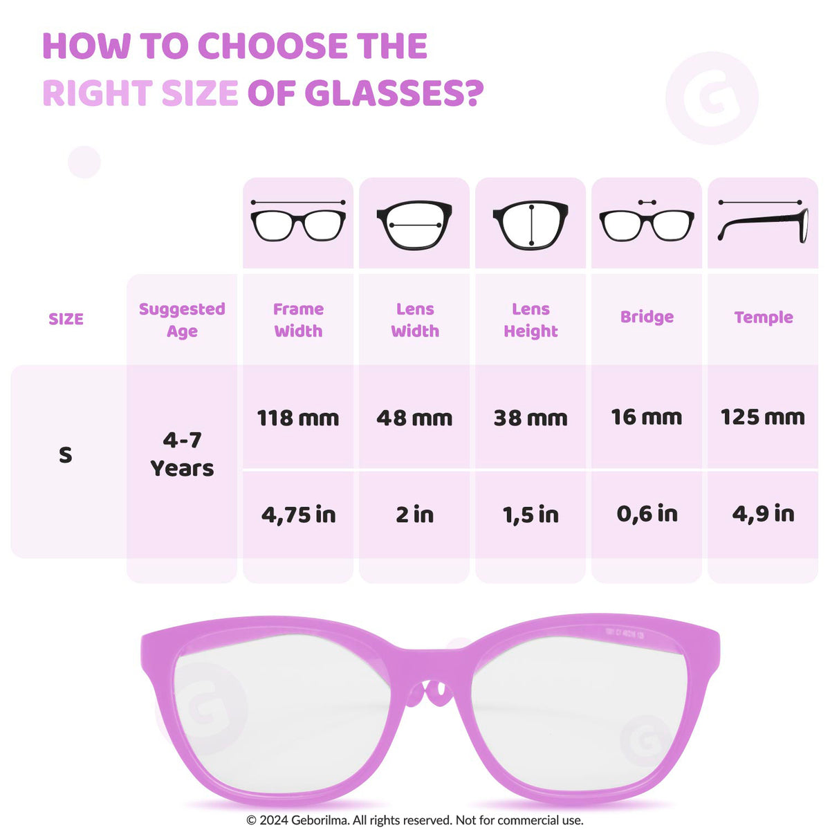 Kids Glasses Optical Frames 48-16-125 1301 Light Purple